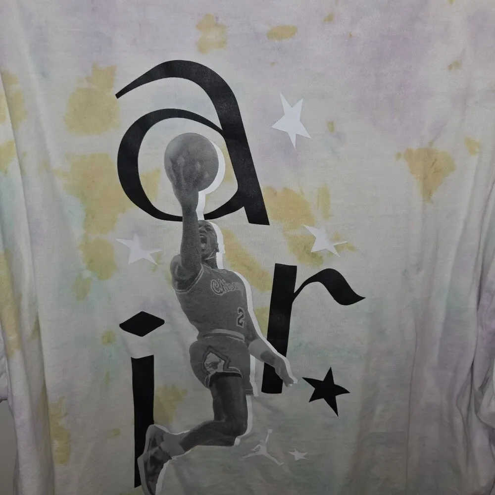 Jordan Air Jordan Oversized Tie-Dye Graphic T-Shirt XL Pastel Purple Yellow